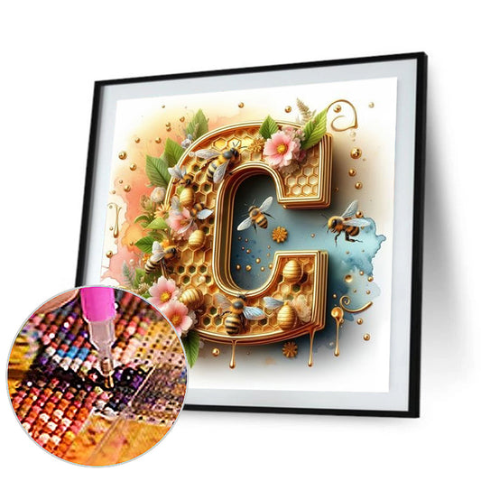 The Letter C For Bees - Full Round Drill Diamond Painting 30*30CM