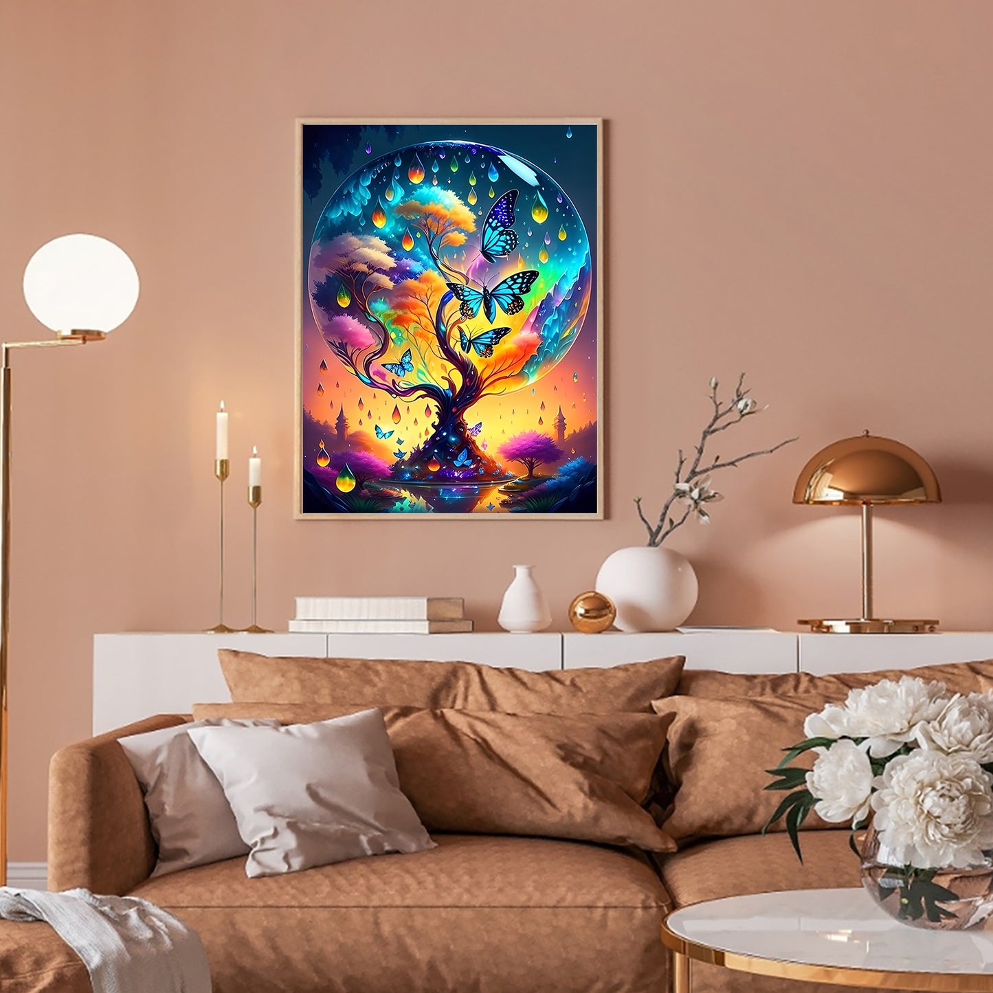 Tree Of Life With Butterflies - Full Round Drill Diamond Painting 30*40CM