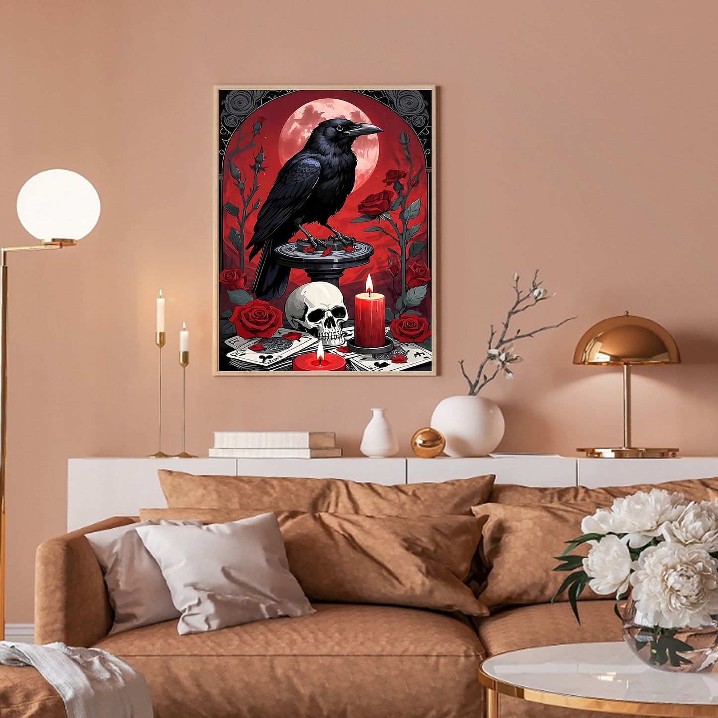 Skull And Crow - Full Round Drill Diamond Painting 30*40CM