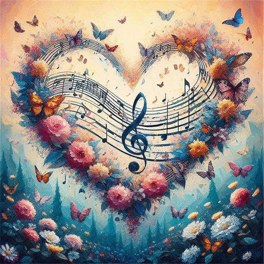 Heart-Shaped Flowers - 11CT Stamped Cross Stitch 40*40CM