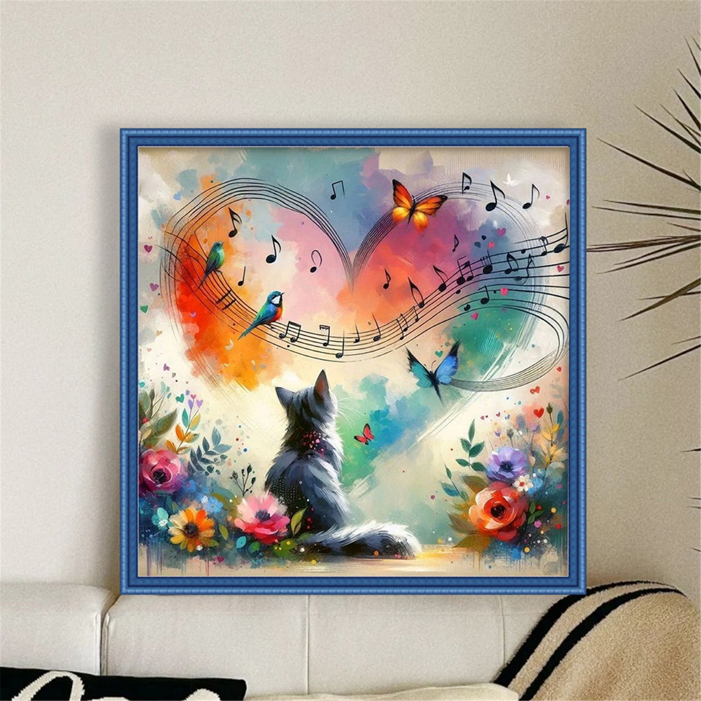 Heart-Shaped Flowers - 11CT Stamped Cross Stitch 40*40CM