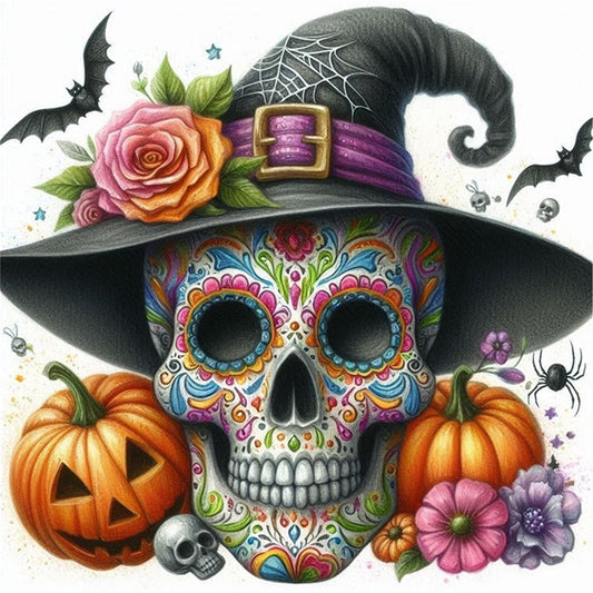 Skull - 11CT Stamped Cross Stitch 40*40CM