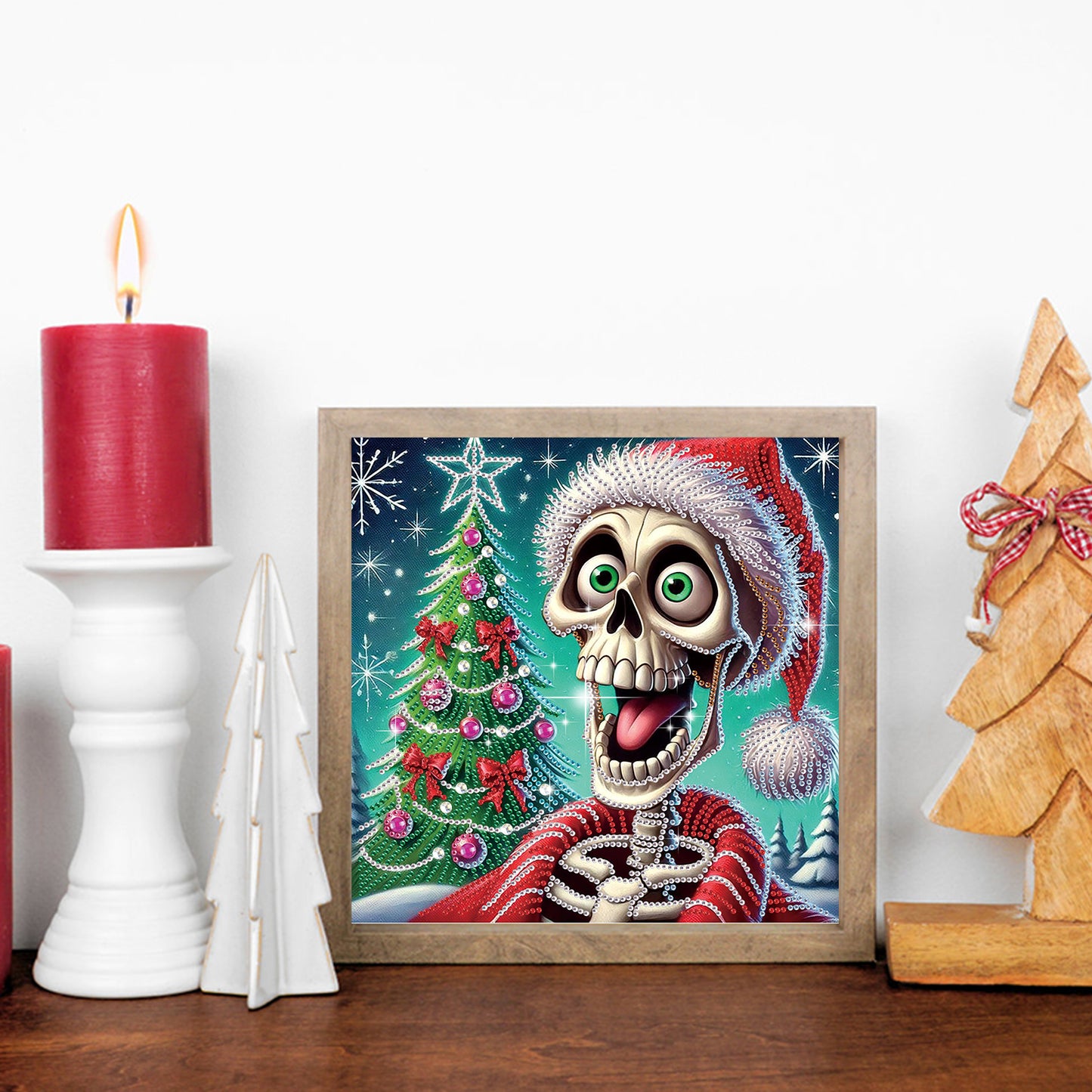 Christmas Skull - Special Shaped Drill Diamond Painting 30*30CM