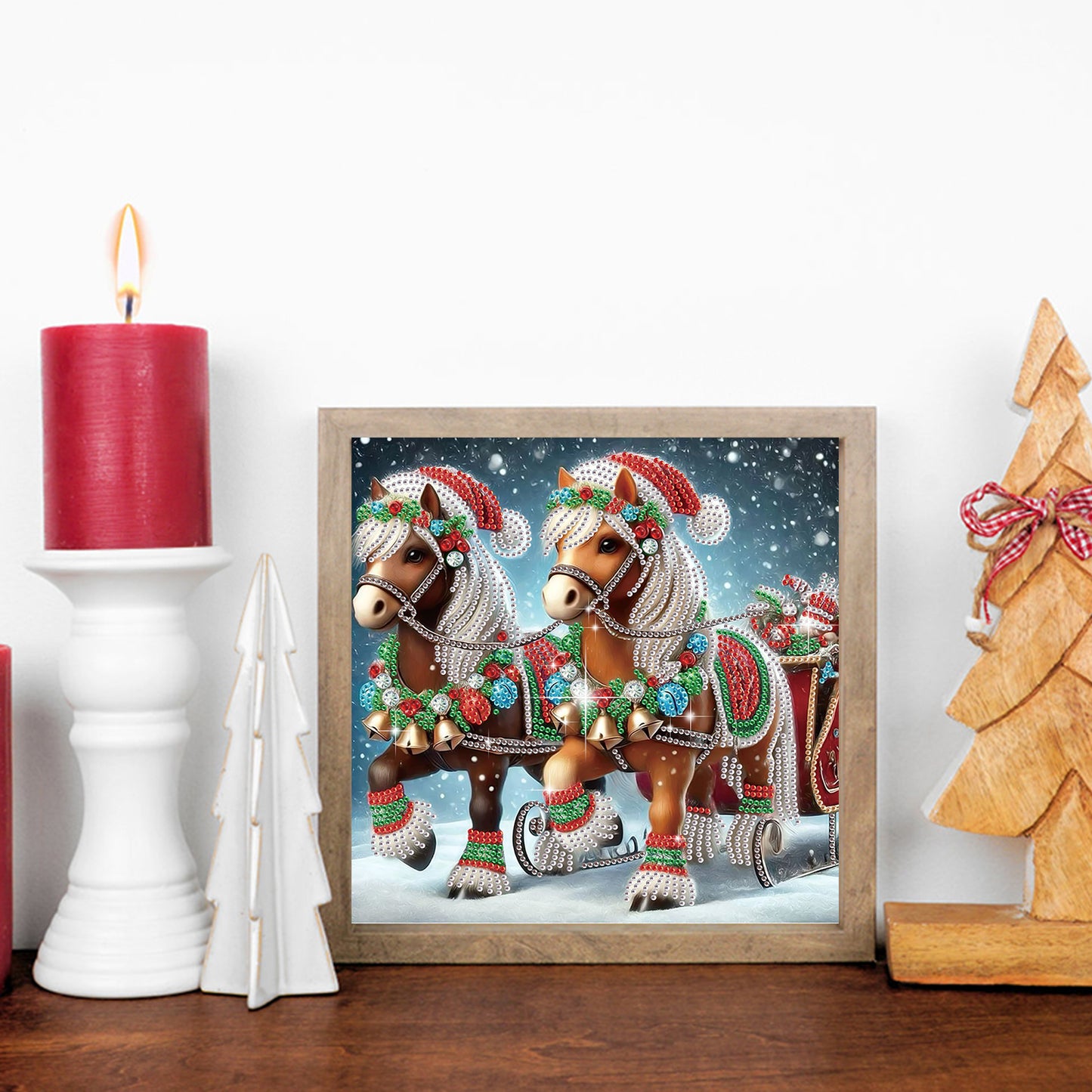 Christmas Pony - Special Shaped Drill Diamond Painting 30*30CM