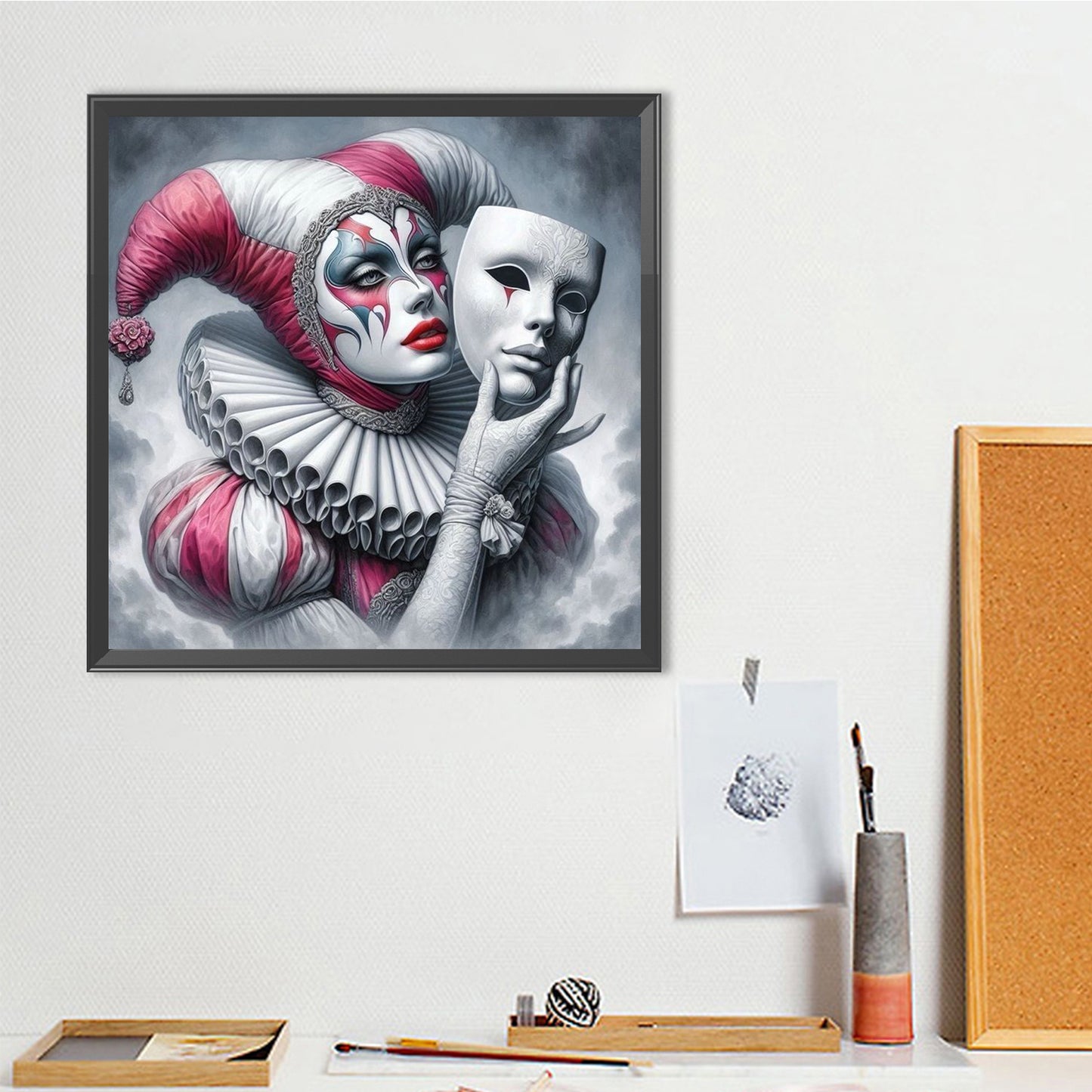 Clown Mask - Full Round Drill Diamond Painting 40*40CM