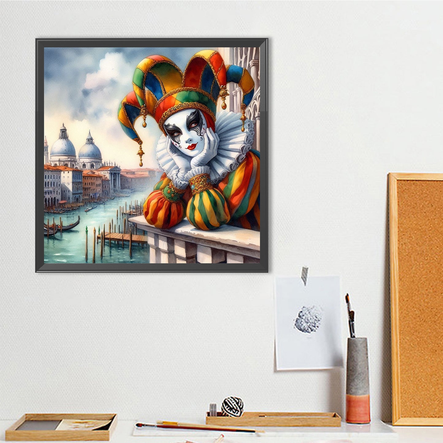 Riverside Clown - Full Round Drill Diamond Painting 40*40CM