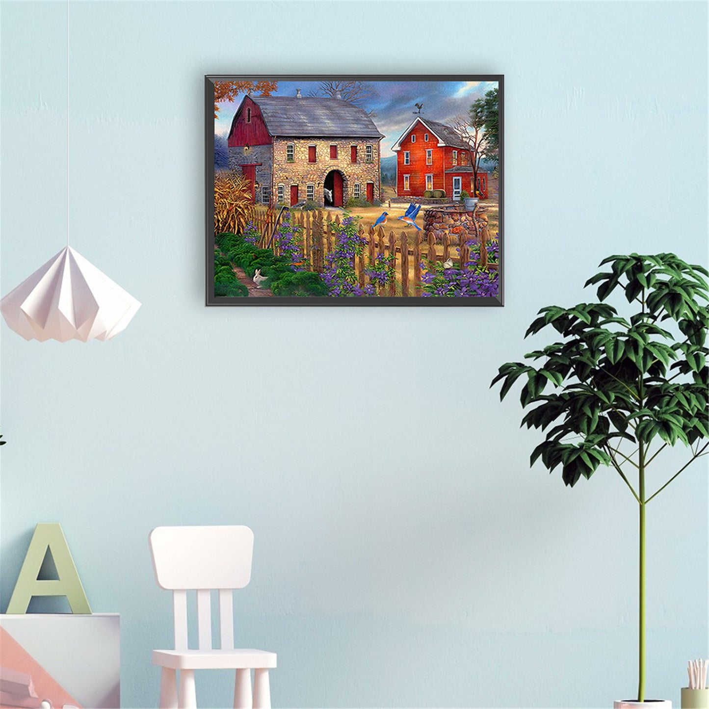Countryside House - Full Round Drill Diamond Painting 40*30CM