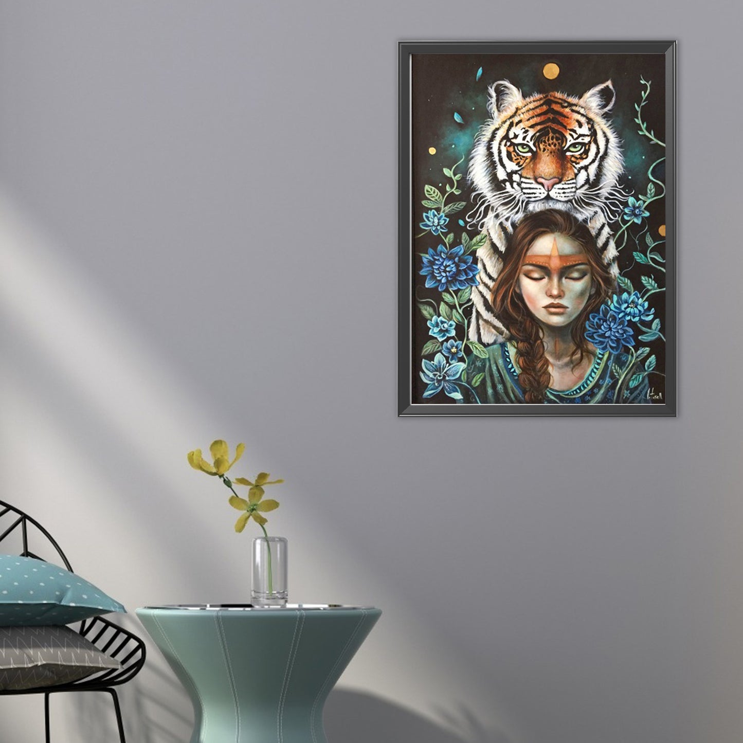 Tiger Woman - Partial AB Full Round Drill Diamond Painting 40*55CM