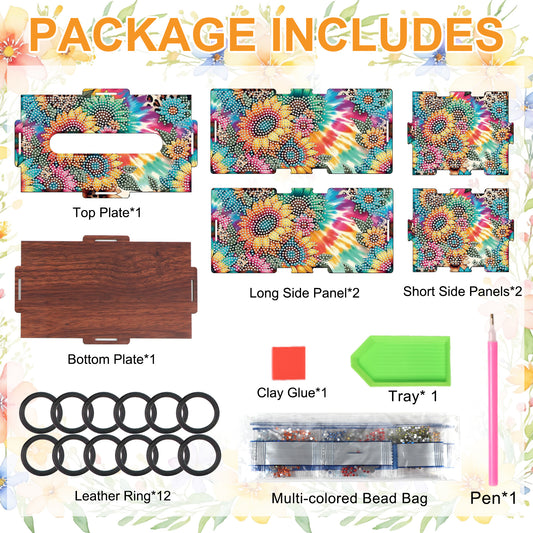 Wooden Diamond Painting Tissue Box for Home and Office Decoration (ZJH033)