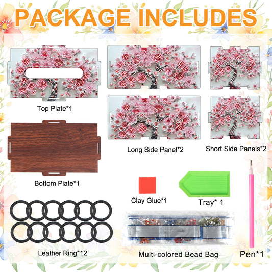 Wooden Diamond Painting Tissue Box for Home and Office Decoration (ZJH037)