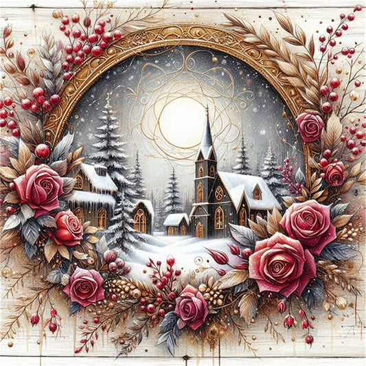 Christmas Cottage - 11CT Stamped Cross Stitch 40*40CM