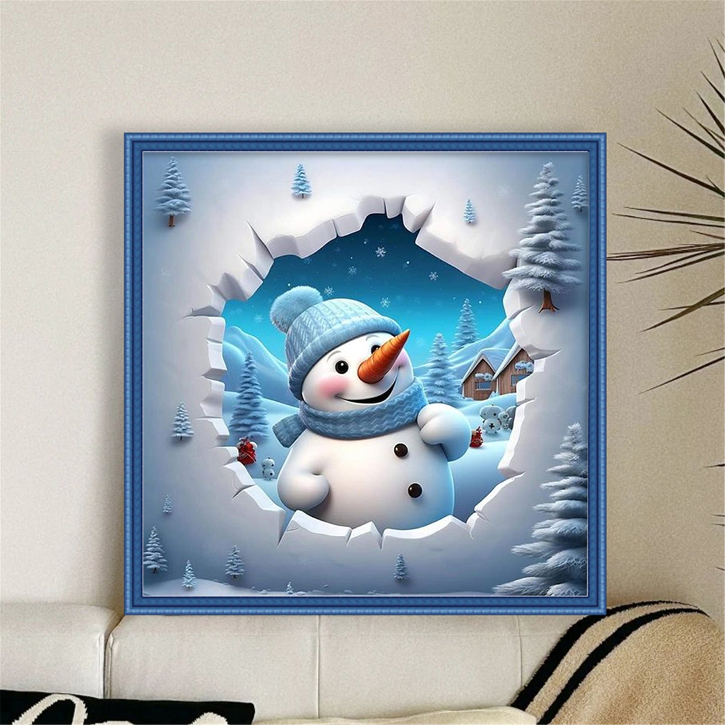 Winter Snowman - 11CT Stamped Cross Stitch 40*40CM