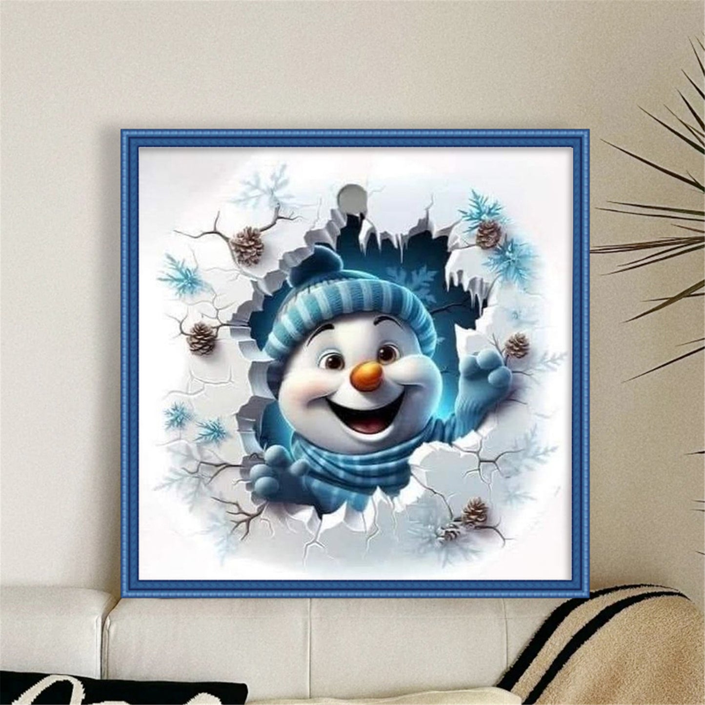 Winter Snowman - 11CT Stamped Cross Stitch 40*40CM