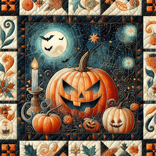 Puzzle Pumpkin Witch - 11CT Stamped Cross Stitch 45*45CM