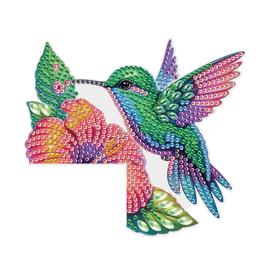 2Pcs DIY Diamond Art Door Corner Pendants Acrylic Door Decoration (Hummingbird)