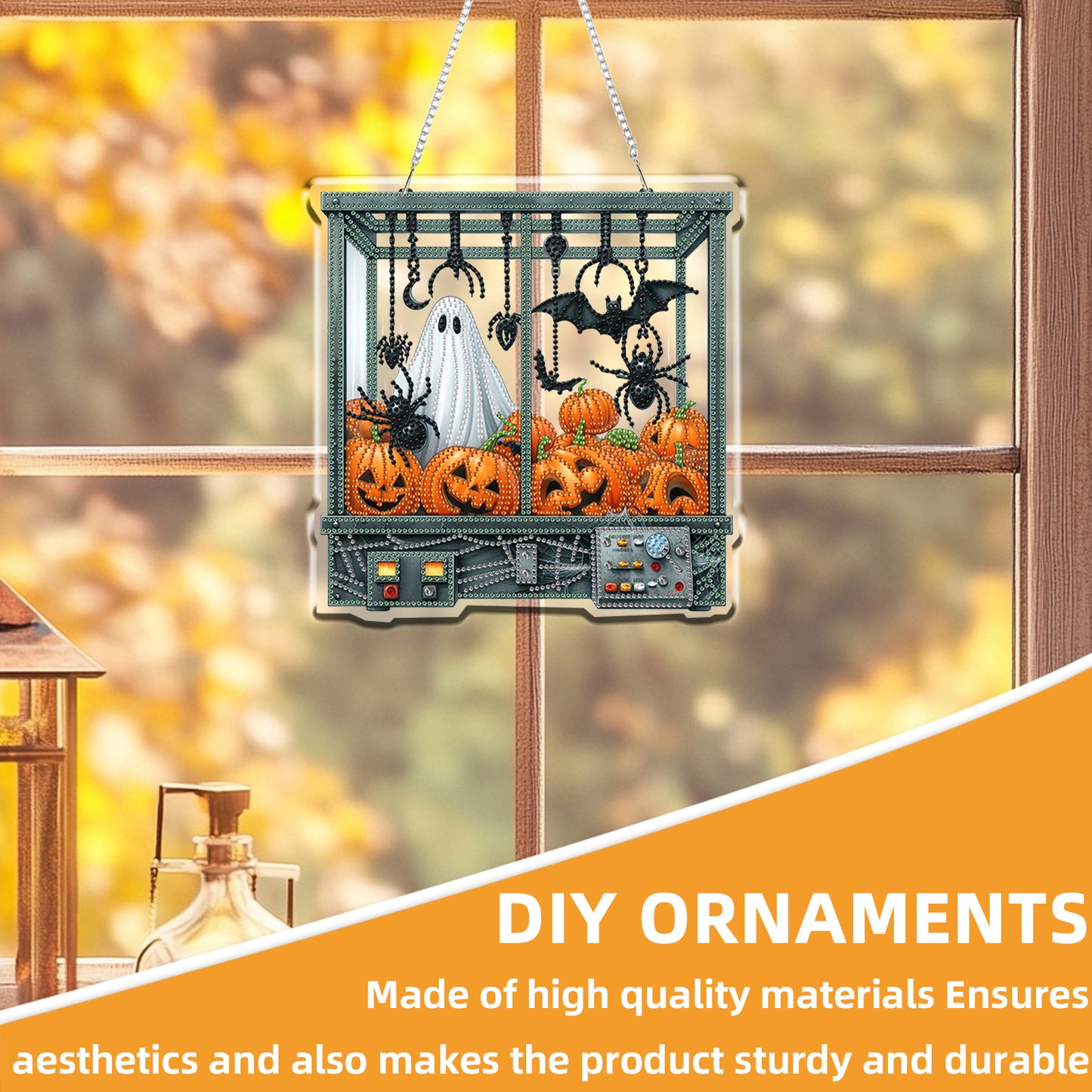 2D Flat DIY Hanging Diamond Art Kits DIY Home Decor Hanging Charm (Halloween)