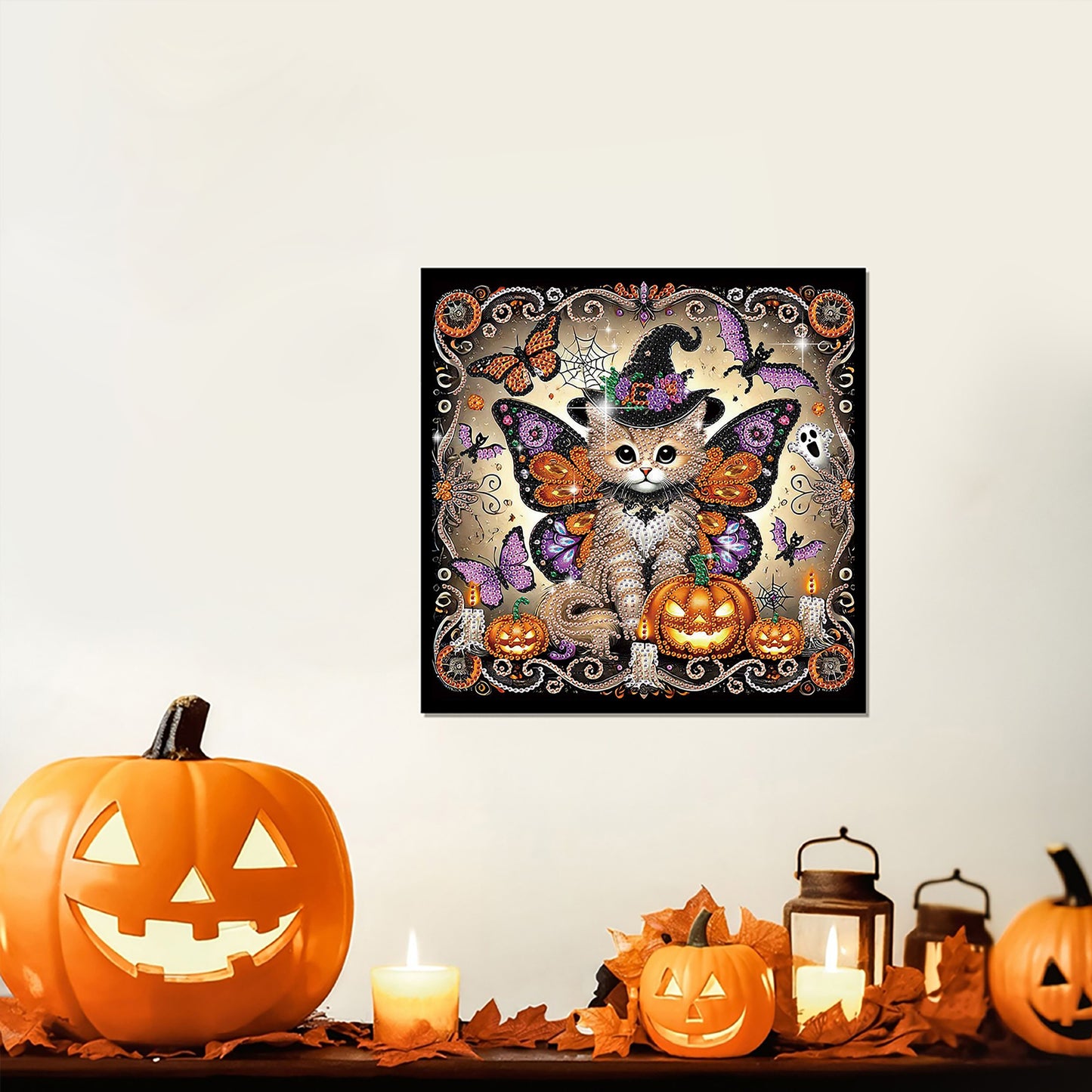 Halloween Cat - Special Shaped Drill Diamond Painting 30*30CM