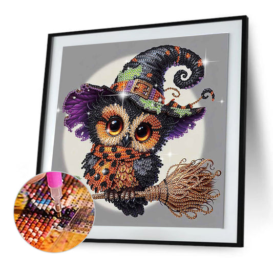 Halloween Owl - Special Shaped Drill Diamond Painting 30*30CM