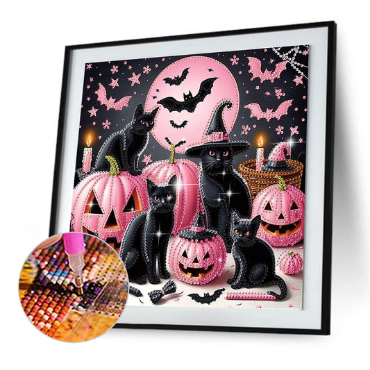 Halloween Black Cat - Special Shaped Drill Diamond Painting 30*30CM