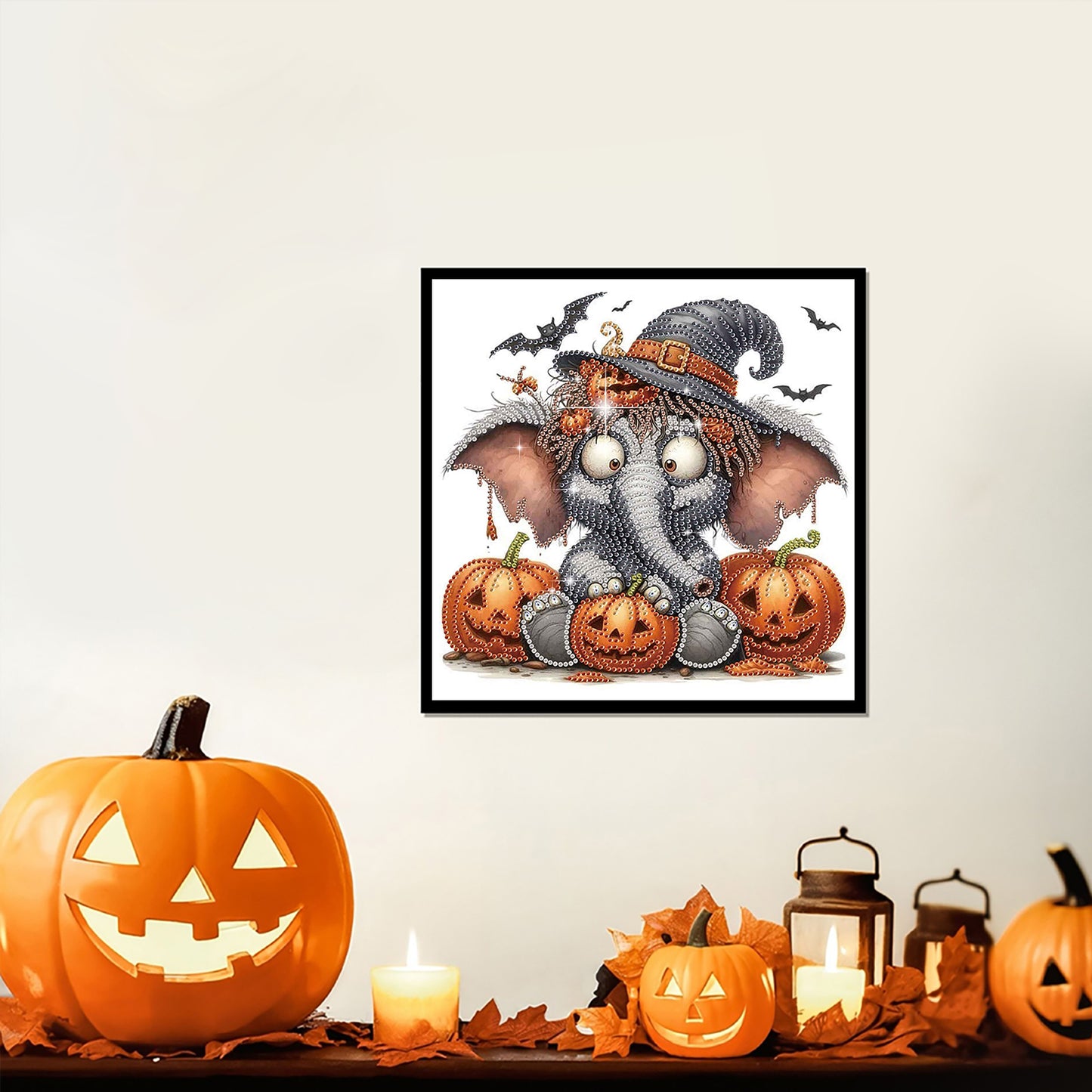 Halloween Funny Elephant - Special Shaped Drill Diamond Painting 30*30CM
