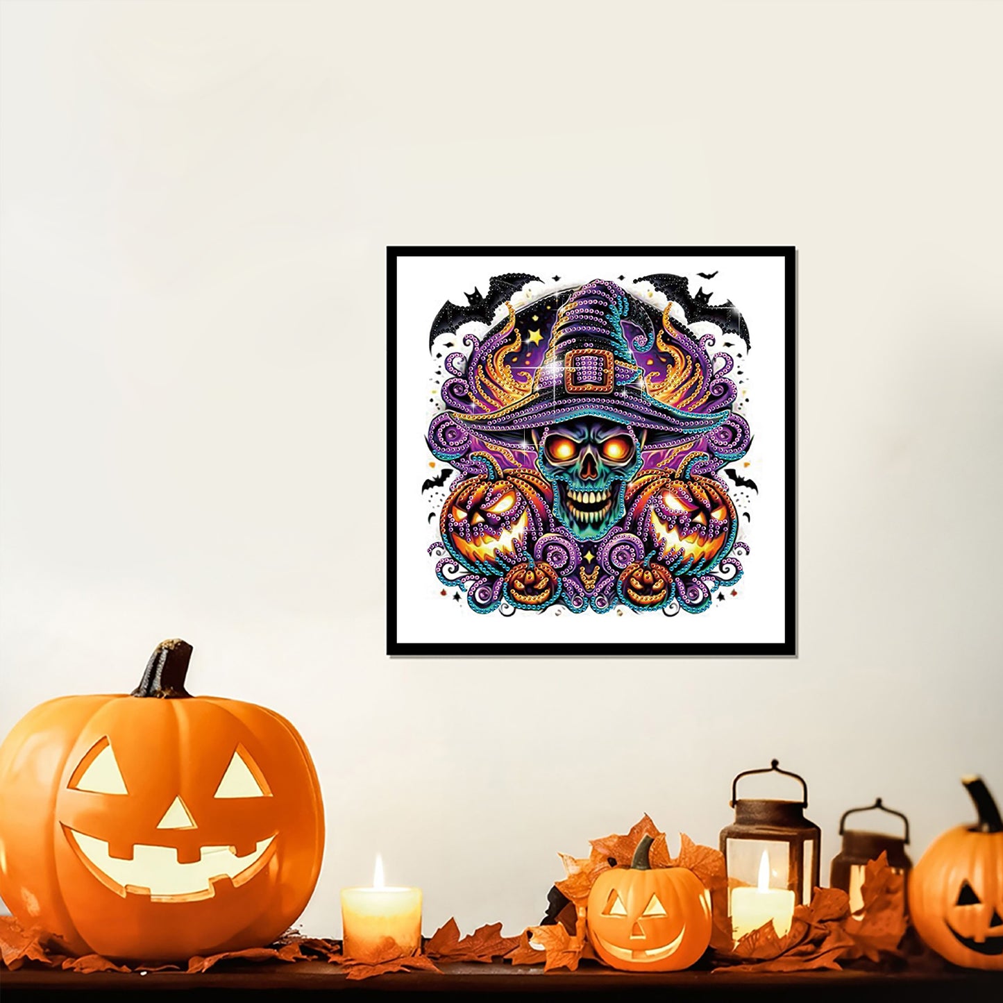 Halloween Pumpkin And Skull - Special Shaped Drill Diamond Painting 30*30CM