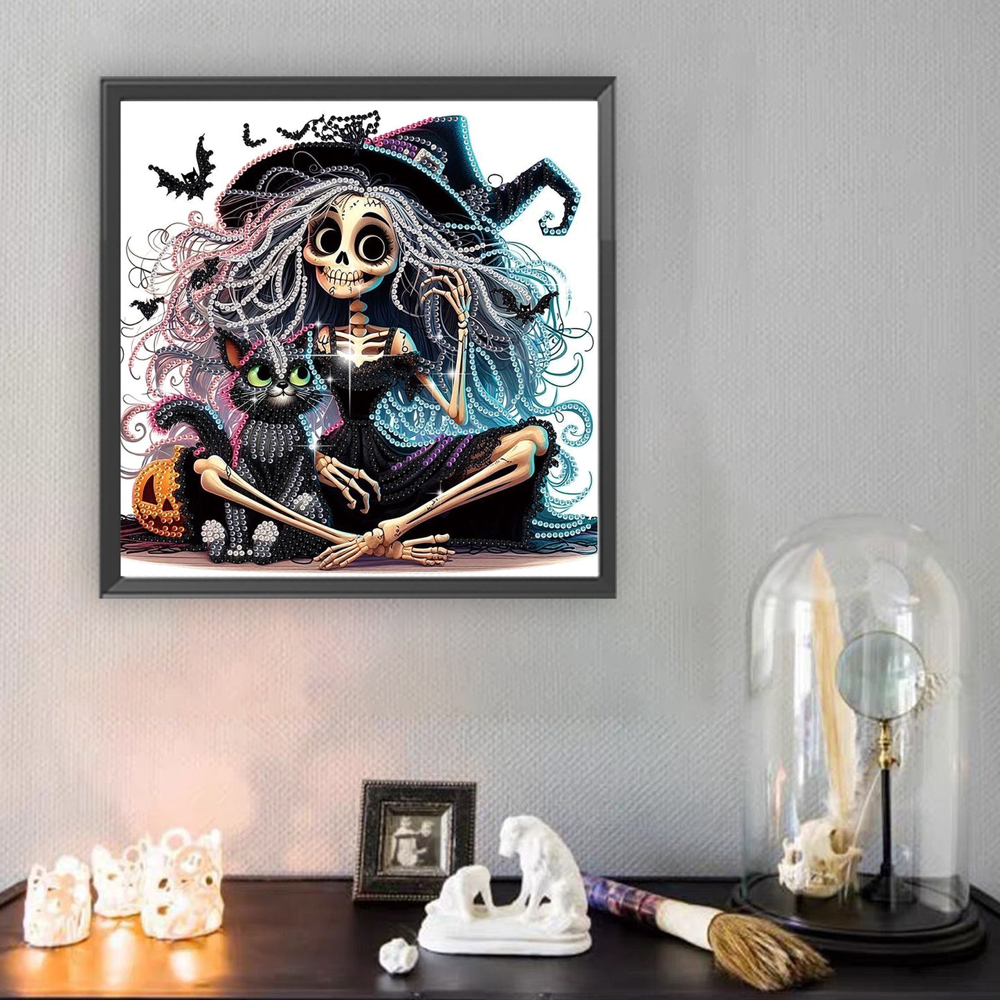 Halloween Skeleton Witch - Special Shaped Drill Diamond Painting 30*30CM