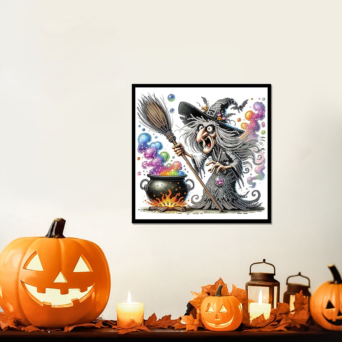 Halloween Skeleton Witch - Special Shaped Drill Diamond Painting 30*30CM