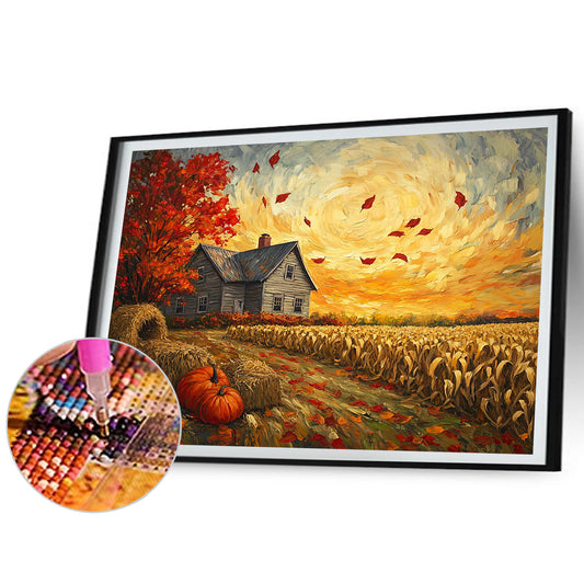 Autumn Leaves - Full Round Drill Diamond Painting 50*40CM