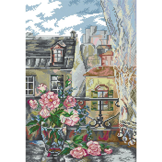 Paris Morning - 14CT Stamped Cross Stitch 29*41CM (Joy Sunday)
