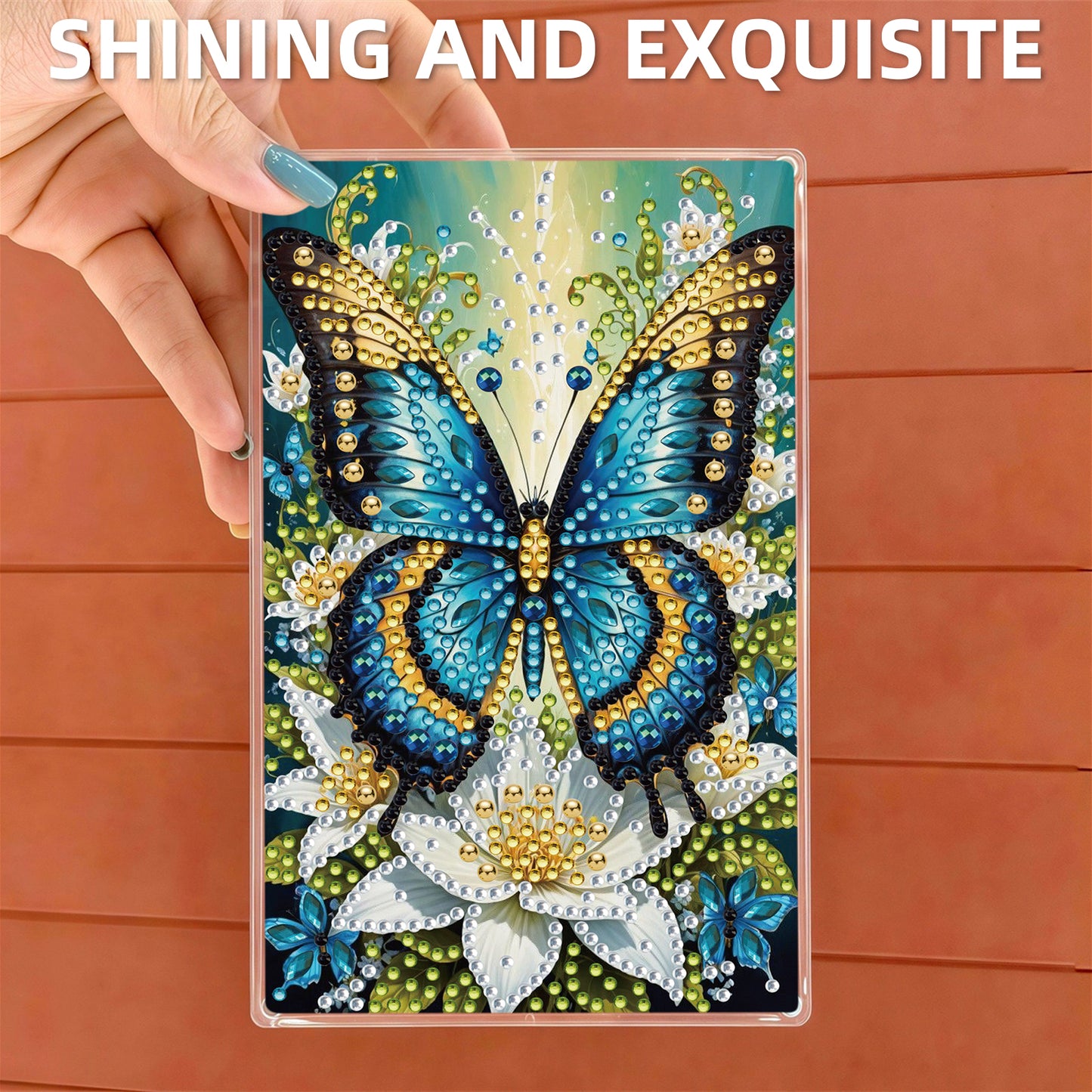 2pcs DIY 5D Diamond Painting Acrylic Jewelry Box Kit for Adults (Butterfly)