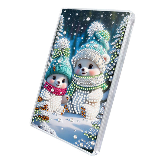 2pcs DIY 5D Diamond Painting Acrylic Jewelry Box Kit Gift for Adults (Snowman)