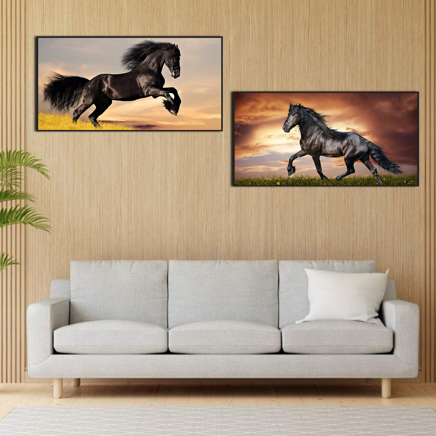 Running Horses - Partial AB Full Round Drill Diamond Painting 80*40CM