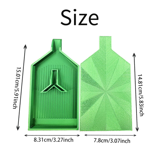 2pcs Diamond Painting Tray Y-Shaped Bead Storage Sorting Plate Tool (Green)