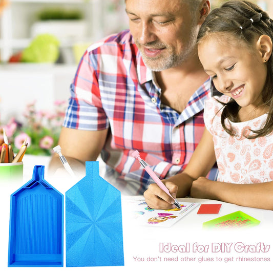 2pcs Diamond Painting Tray Y-Shaped Bead Storage Sorting Plate Tool (Light Blue)