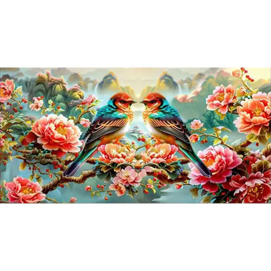 Magpie On A Branch - 11CT Stamped Cross Stitch 150*75CM (Mona Lisa Brand)