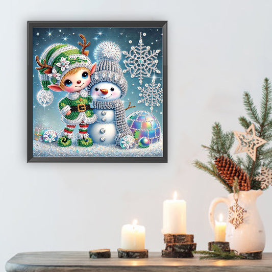 Snowman In The Snow - Special Shaped Drill Diamond Painting 30*30CM