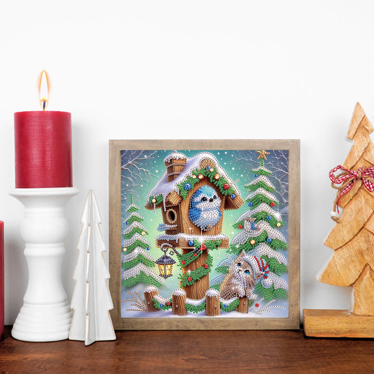 Winter Christmas Birdhouse - Special Shaped Drill Diamond Painting 30*30CM