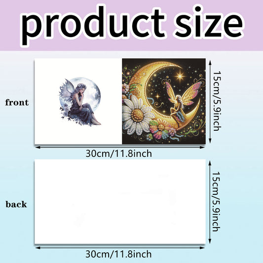 6pcs Moon Elf DIY Diamond Art Greeting Cards Thank You Cards Holiday Blessings