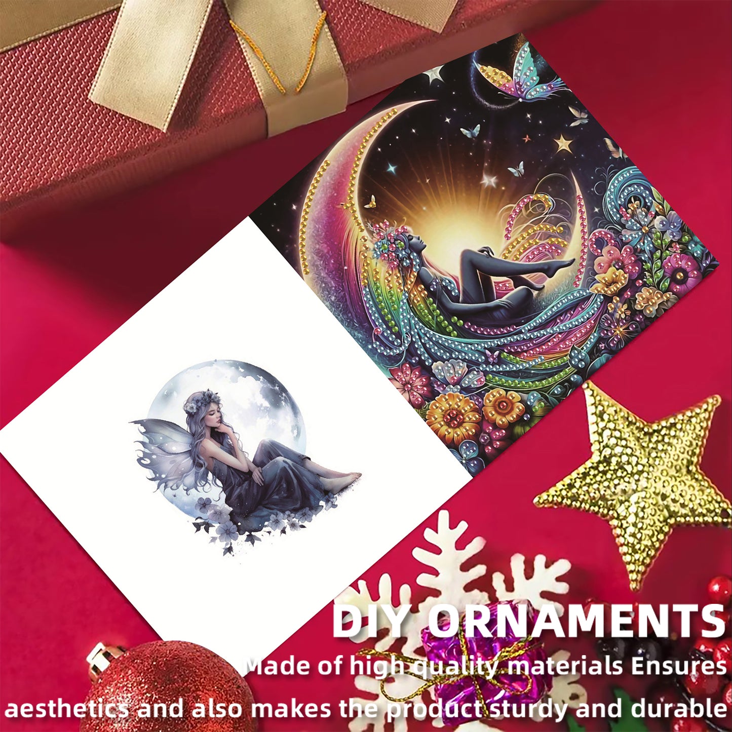 6pcs Moon Elf DIY Diamond Art Greeting Cards Thank You Cards Holiday Blessings