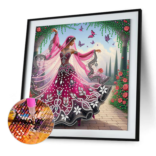 Dancing Beauty - Special Shaped Drill Diamond Painting 30*30CM