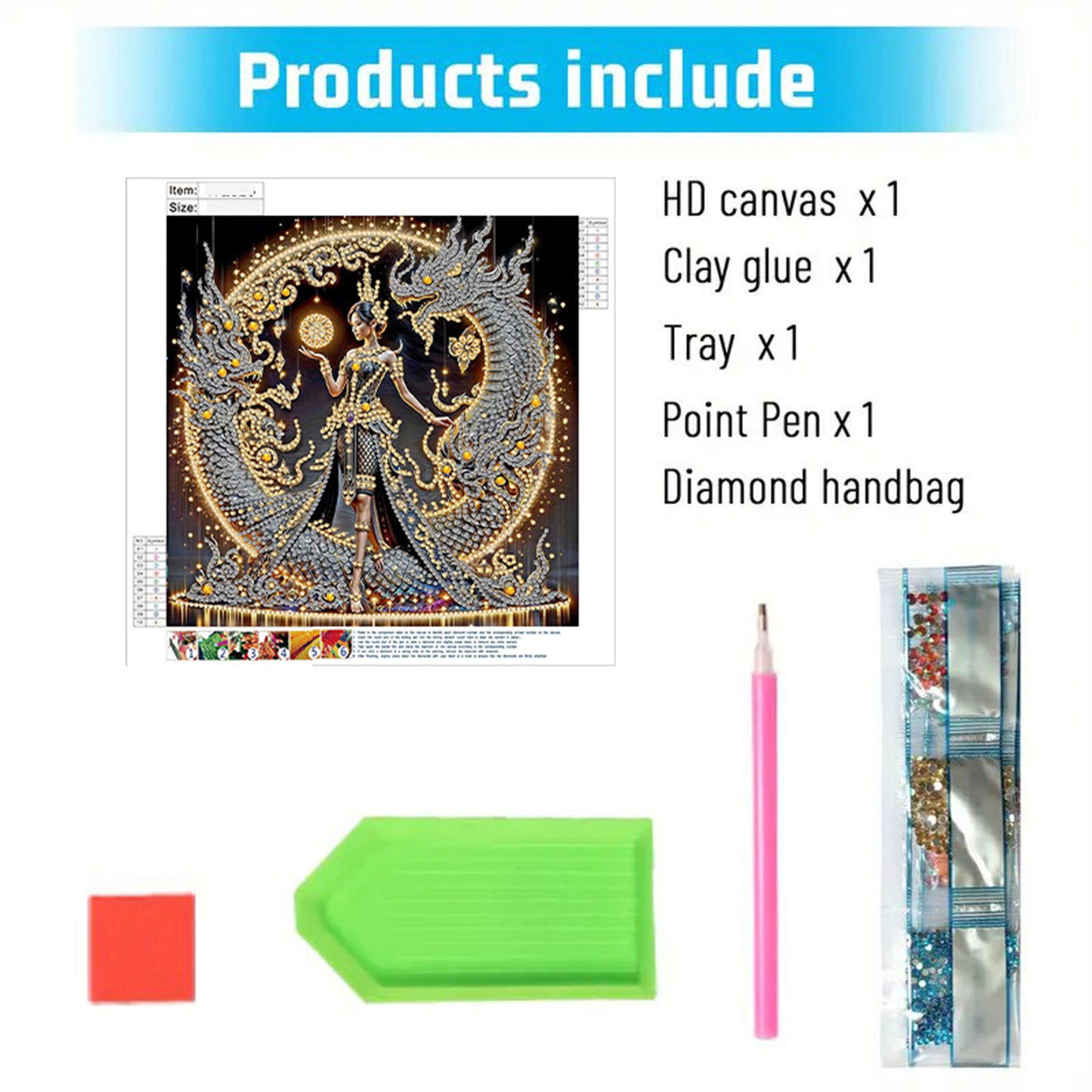 Dragon Beauty - Special Shaped Drill Diamond Painting 30*30CM