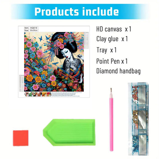 Geisha Beauty - Special Shaped Drill Diamond Painting 30*30CM