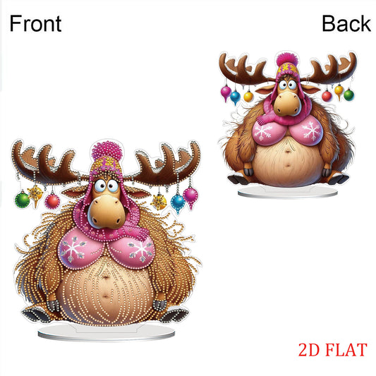 DIY Diamond Painting Double Sided Ornaments Kit for All Ages (Deer Horn Calf )