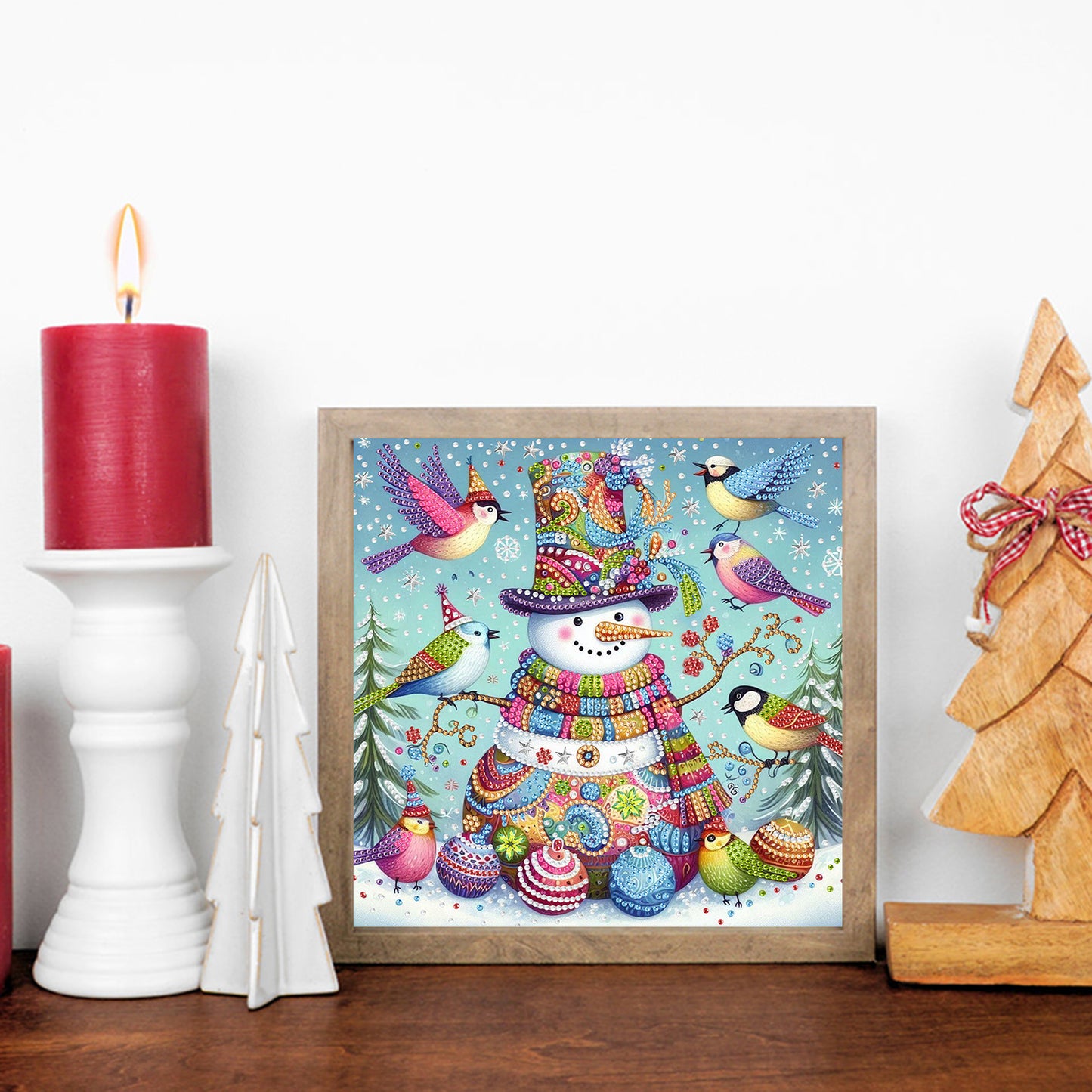 Snowman In The Snow - Special Shaped Drill Diamond Painting 30*30CM