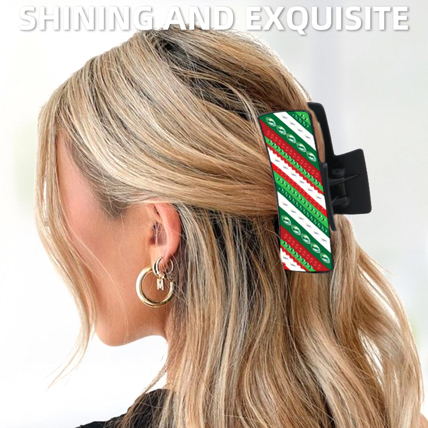 2Pcs Christmas DIY Diamond Hair Claw Clips Making Kit for Women Ladies Girls