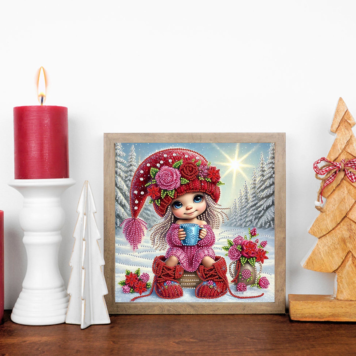 Little Girl In Snow Scene - Special Shaped Drill Diamond Painting 30*30CM