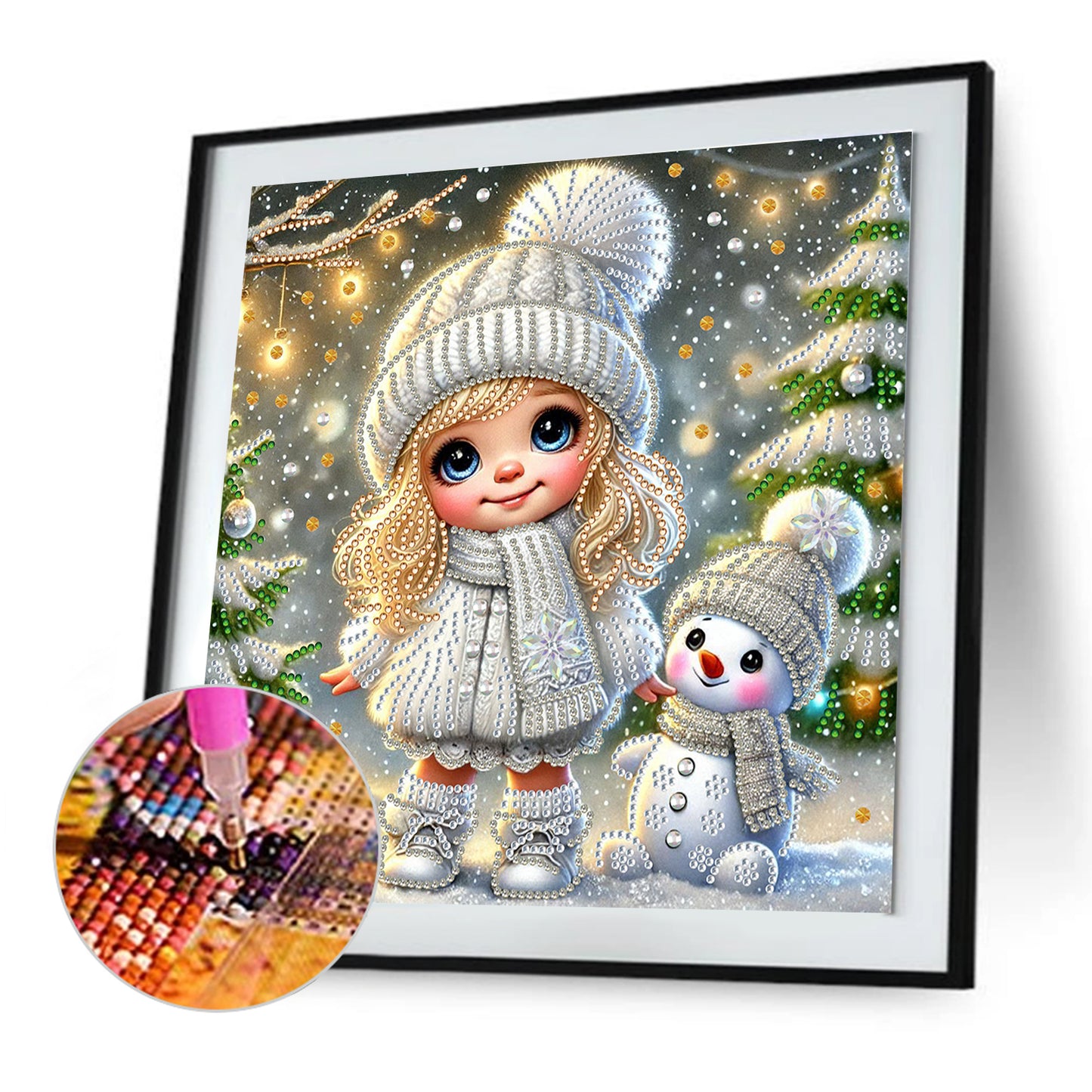 Little Girl In Snow Scene - Special Shaped Drill Diamond Painting 30*30CM
