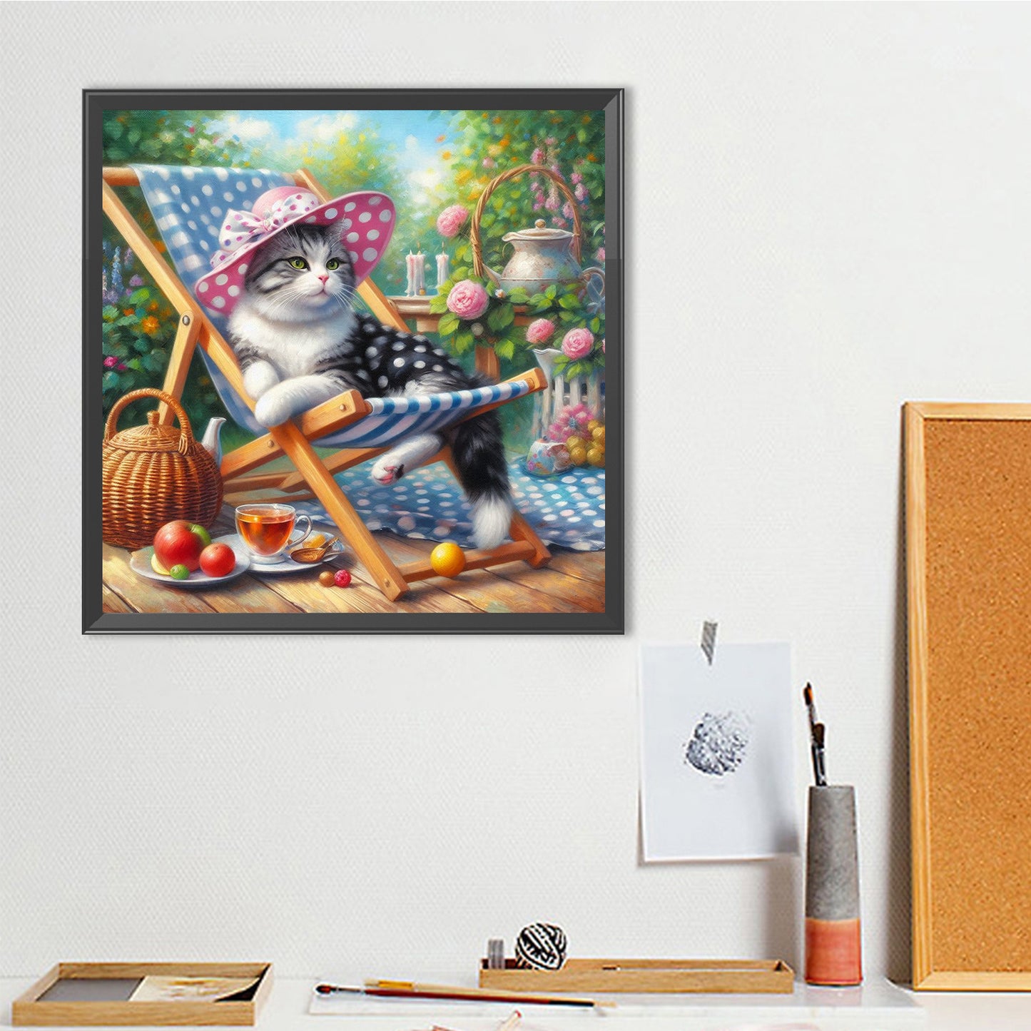 Cat - Full Round Drill Diamond Painting 40*40CM