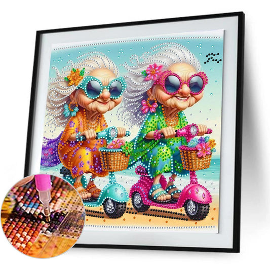 Cute Grandma - Special Shaped Drill Diamond Painting 30*30CM
