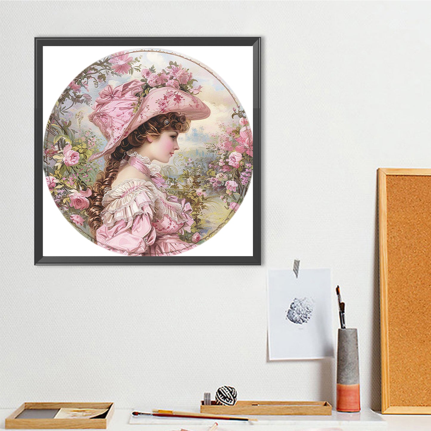 Vintage Girl - Full Round Drill Diamond Painting 40*40CM
